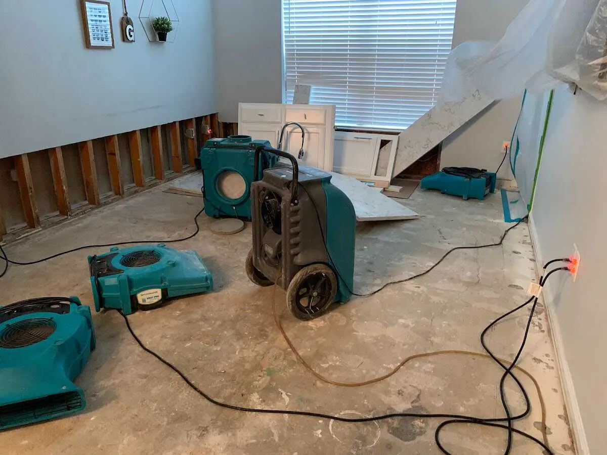 Dehumidifier in flood-cut room for Water Extraction & Removal in Fort Washington